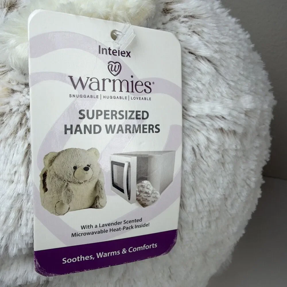 NWT Warmies Supersized Handwarmer Bear Gray Microwaveable Cozy Plush